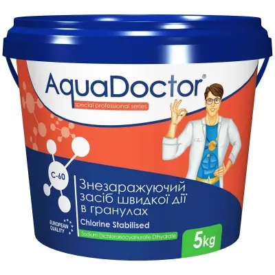 AquaDoctor C60-5 (Вага 5кг) Швидкий (шоковий) Хлор у гранулах