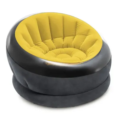 Intex 68582-жовтий (112 x 109 x 69см) Надувне крісло