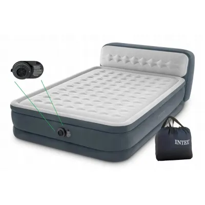 Intex 64448 (236 x 152 x 86 (46см)) Надувне ліжко з узголів'ям (взамін Intex 64460)