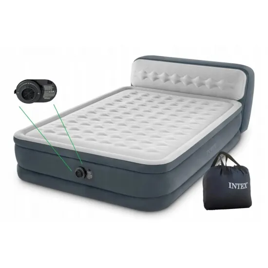 Intex 64448 (236 x 152 x 86 (46см)) Надувне ліжко з узголів'ям (взамін Intex 64460)
