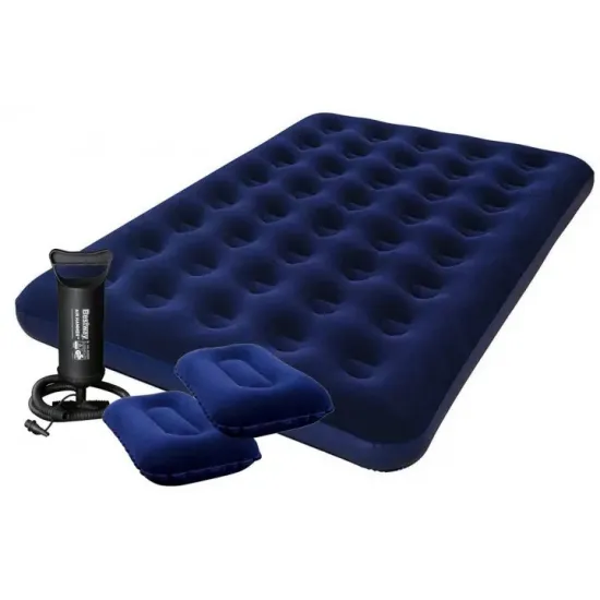 Bestway 67374 (203 x 152 x 22см) Надувний матрац з насосом і подушками