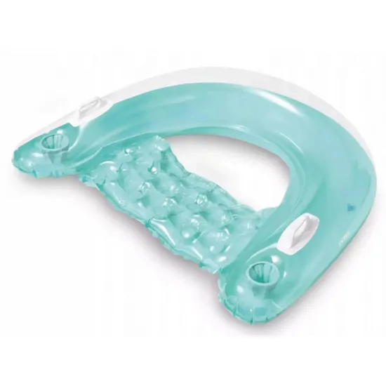 Intex 58859-тюркоаз (Довжина 152 x Ширина 99см) Надувне крісло для плавання. Золотисте