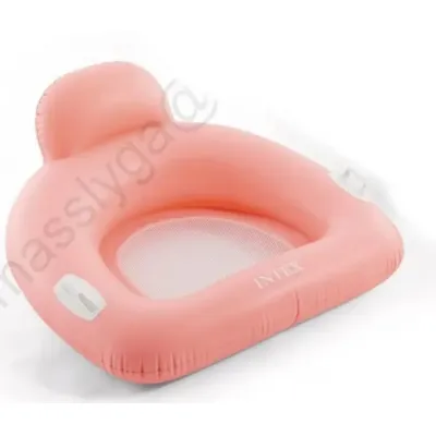 Intex 56801-coral (Довжина 114 x Ширина 107 см) надувний плотик-крісло, 114x107 см. Помаранчевий