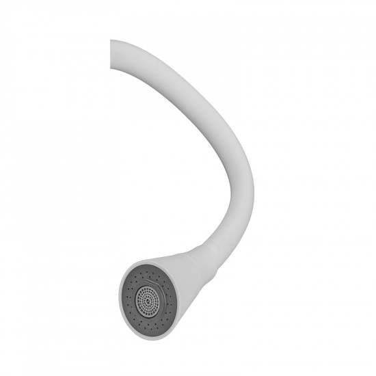 Змішувач для кухні MIXXUS SUS-011-T REFL.WHITE з силіконовим виливом з нерж. сталі SUS304, вилив бі