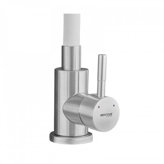 Змішувач для кухні MIXXUS SUS-011-T REFL.WHITE з силіконовим виливом з нерж. сталі SUS304, вилив бі