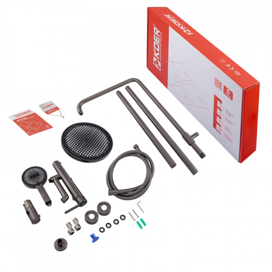 Душова колонна зі змішувачем Koer KB-56029-07 3 функції, колір графіт (KR5497)