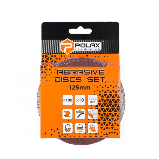 Шліфувальний круг Polax на липучці самозачіпній 125 мм, зерно К100 (54-050) Шліфувальний круг Polax на липучці самозачіпній 125 мм, зерно К100 (54-050)
