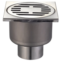 Душевой трап из нержавеющей стали Champion Drain-01-10x10-180 100x100мм (прямое отведение) (CH6146)