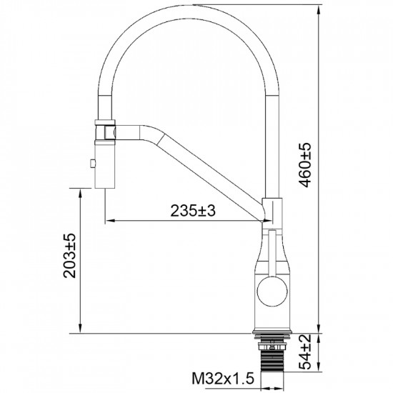 Змішувач для кухні Koer KI-70026-05 з чорним силіконовим виливом (KR5210)