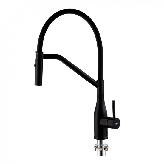 Змішувач для кухні Koer KI-70026-05 з чорним силіконовим виливом (KR5210)