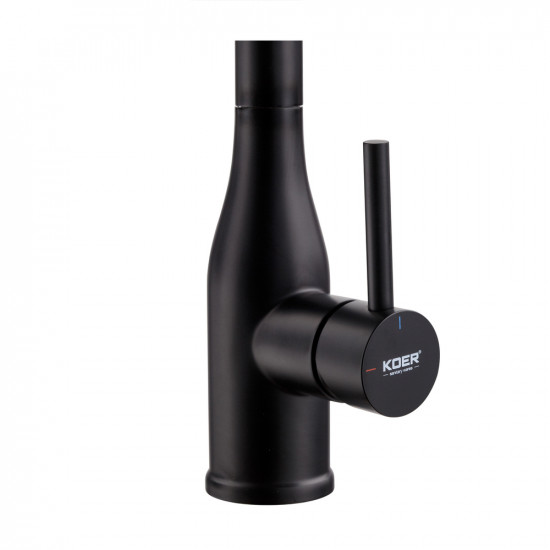Змішувач для кухні Koer KI-70026-05 з чорним силіконовим виливом (KR5210)