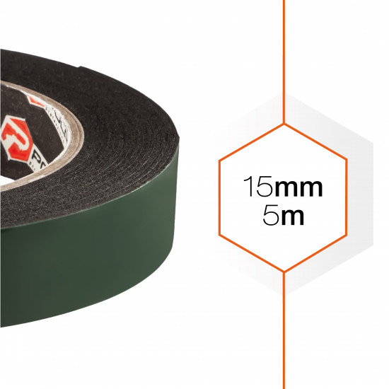 Скотч двосторонній Polax клейка стрічка Стандарт на спіненій основі 15 мм х 5 м (101-032) Скотч двосторонній Polax клейка стрічка Стандарт на спіненій основі 15 мм х 5 м (101-032)