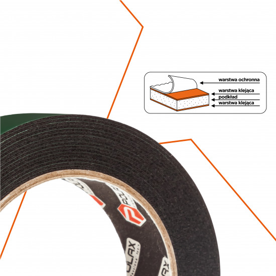 Скотч двосторонній Polax клейка стрічка Стандарт на спіненій основі 19 мм х 5 м (101-033)