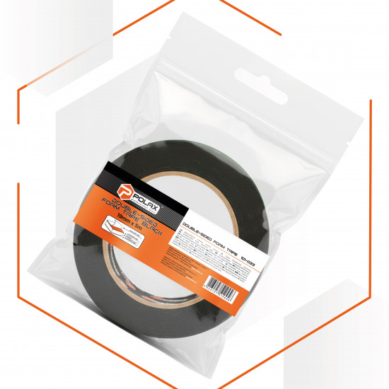 Скотч двосторонній Polax клейка стрічка Стандарт на спіненій основі 19 мм х 5 м (101-033)