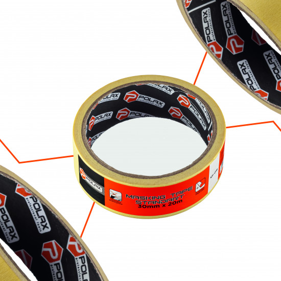 Малярна клейка стрічка Polax Стандарт 30 мм х 20 м (101-015)