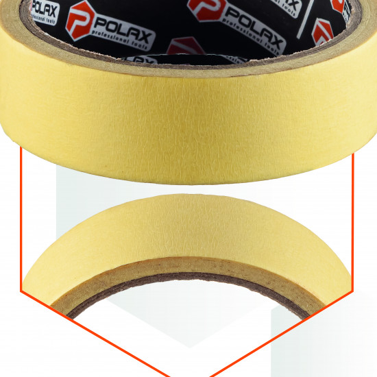 Малярна клейка стрічка Polax Стандарт 38 мм х 20 м (101-016)