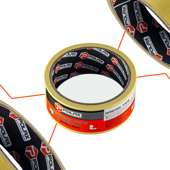 Малярна клейка стрічка Polax Стандарт 38 мм х 20 м (101-016)