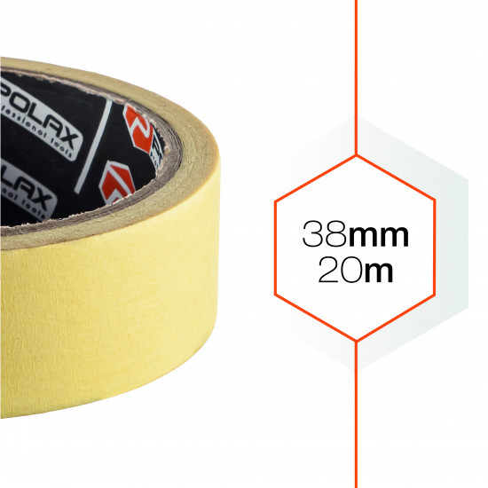 Малярна клейка стрічка Polax Стандарт 38 мм х 20 м (101-016)