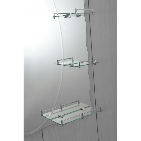 Зеркало настенное Zerix SOLO MOZ01-480x680x100 асимметричное с 3-мя полками (ZX5624)