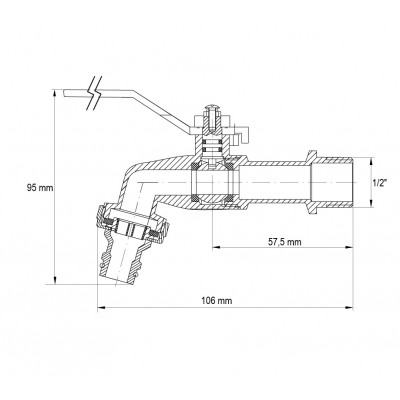 Кран поливу з коннектором для швидкого підключення 1/2" (Koer KR.257) (KR2750)