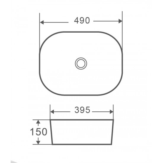 Накладной умывальник керамический Mixxus Premium Diverse-0101 Black 490x395x150mm (MP6485)