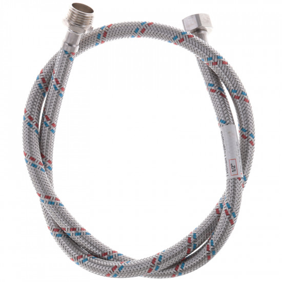 Гнучкий шланг для підключення води гайка 1/2'' - Штуцер 1/2'' (100 см) Zerix (ZX1565)