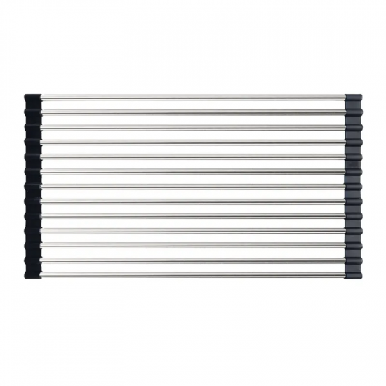 Коврик-сушилка для посуды Mixxus RAC-01.SUS BLACK на мойку из нержавеющей стали SUS304 (MX1945)