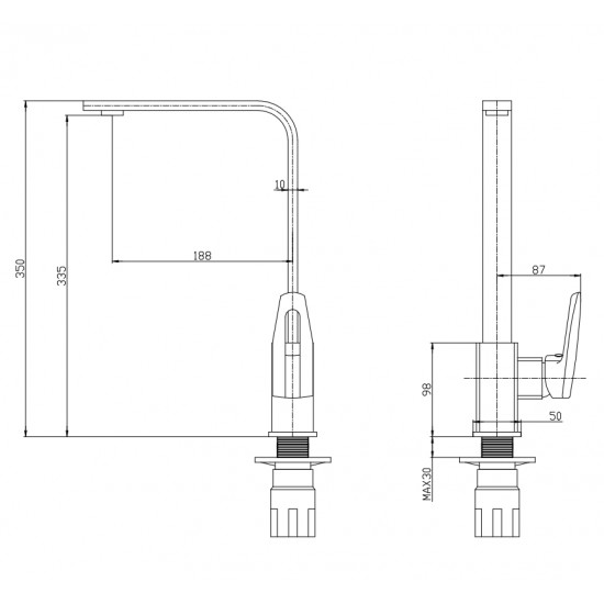 Кухонний змішувач Mixxus Pegas 014 (Nut) (MI6247)