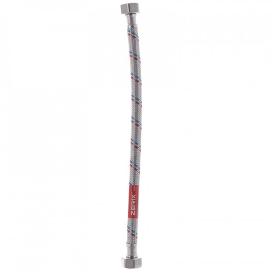 Гнучкий шланг для підключення води гайка 1/2'' - гайка 1/2'' (30 см) Zerix (ZX1549)