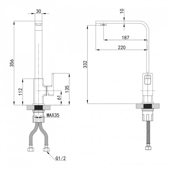 Змішувач для кухні Mixxus Premium LOREN 017 (MI6802)