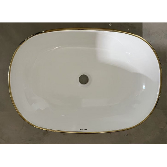 Раковина накладна Mixxus Premium ELLIPSE-0105 EDGE GOLD 600х400х150mm (MP6564)