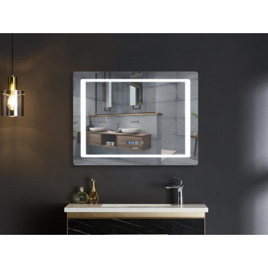 Дзеркало Mixxus Style MR03-70x50 (годинник, LED-підсвічування, антизапотівання) (MI6006)