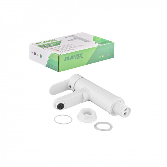 Змішувач для умивальника Plamix Raul-001-A White (без підведення) (PM0651) Змішувач для умивальника Plamix Raul-001-A White (без підведення) (PM0651)