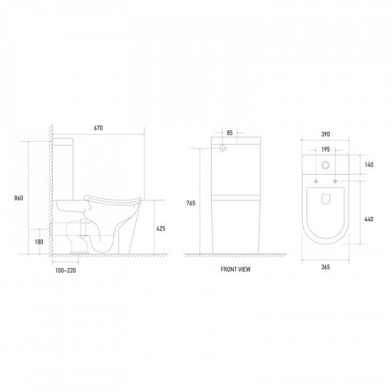 Унітаз-компакт ергономічний Koer TT-0202-T3 670x390x860mm система змиву TORNADO 3.0 (KR5614)