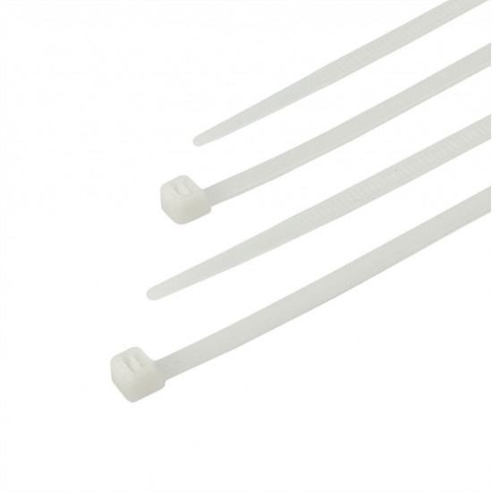 Хомут пластиковий (стяжка) Polax нейлонова 4 х 250мм, білий 100 шт. (37-097)
