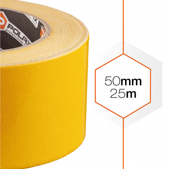 Скотч двосторонній Polax клейка стрічка на тканинній основі 50 мм х 25 м (101-006)