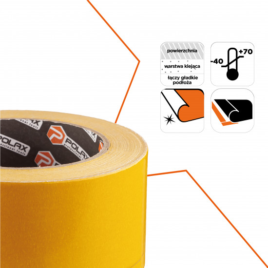 Скотч двосторонній Polax клейка стрічка на тканинній основі 50 мм х 25 м (101-006)