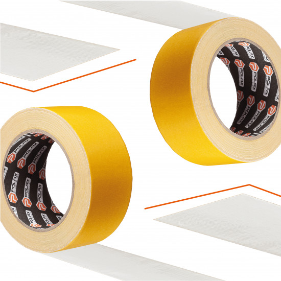 Скотч двосторонній Polax клейка стрічка на тканинній основі 50 мм х 25 м (101-006)