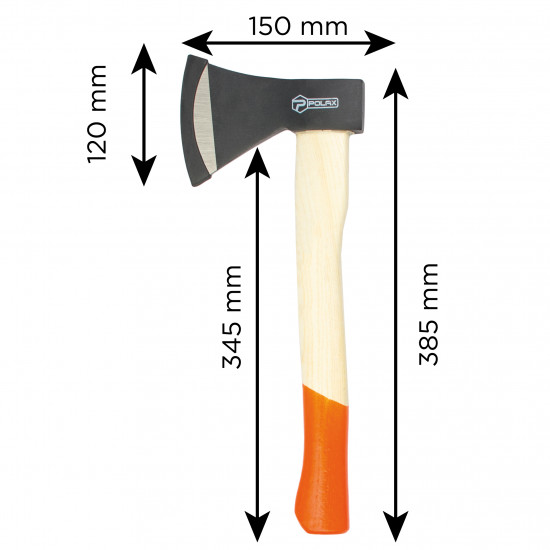 Сокира Polax універсальна, дерев\'яна ручка 800 г (36-040)