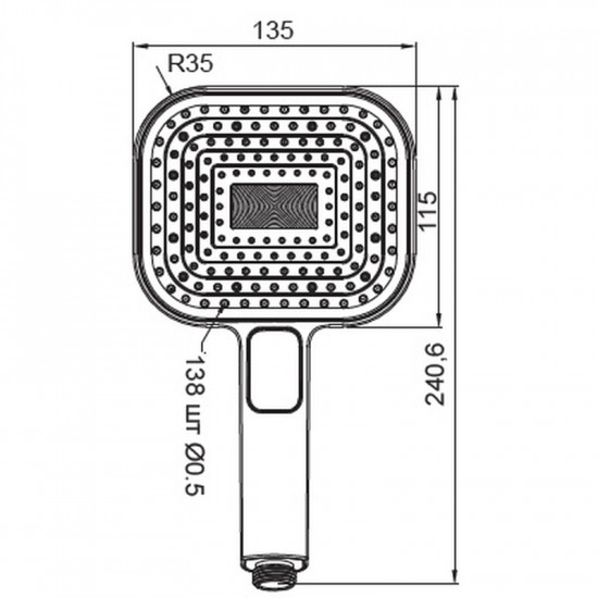 Лійка для душу Koer KP-0404-05 (3 функції) (KR5001)