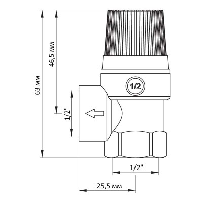 Запобіжний клапан 6BAR Koer KR.1260 (KR2681)
