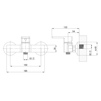 Змішувач для душової кабіни Mixxus Premium LOREN 003 (MI6798)