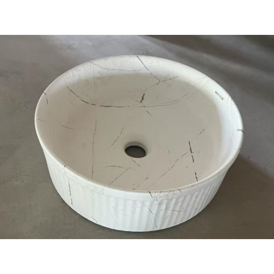 Раковина накладная Mixxus Premium WAVE-0102 MARBLE 370х370х130mm (MP6528)