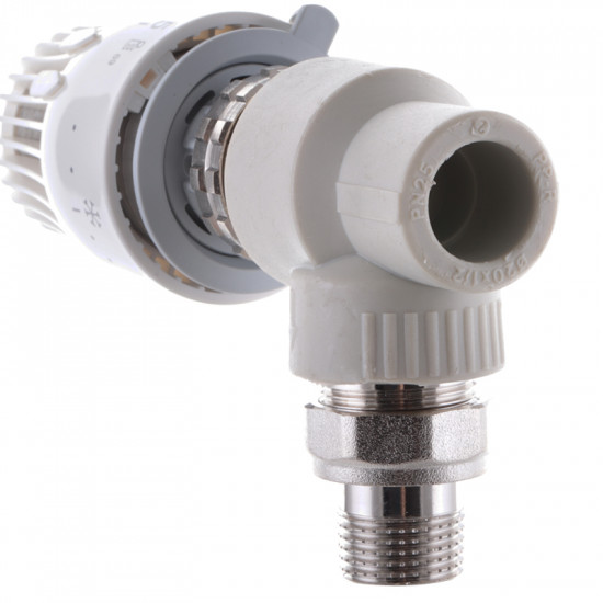 Кран термостатический с термоголовкой угловой 20x1/2 PPR KOER K0153.PRO (KP0195)