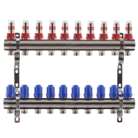 Коллекторный блок с расходомерами Koer KR.1110-10 1"x10 ways (KR2647)