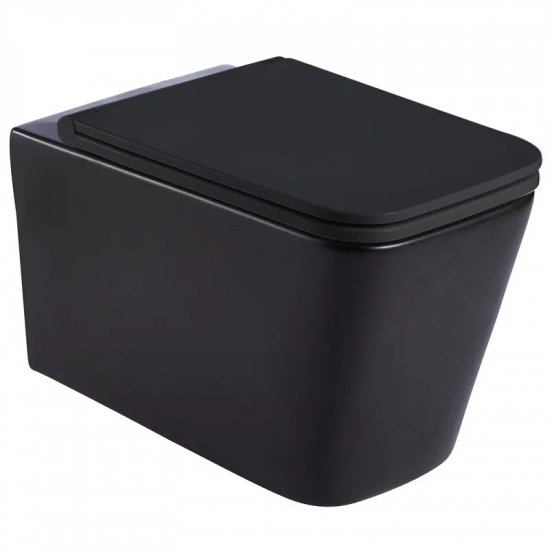 Унітаз підвісний Mixxus Premium Quadro-0302-R Black 530x360x365mm, система змиву RIMLESS (MP6455)