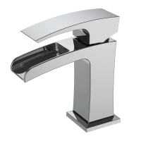 Змішувач для умивальника Koer KB-14007-01 водоспад (Колір хром) (KR3446)