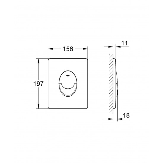 Панель смыва Grohe Skate Air для унитаза вертикальная (38505000)