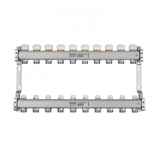 Колектор з термостатичними та запірними клапанами Roho R805-10M - 1"х 10 вих. (RO1041)