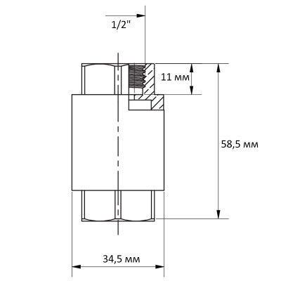 Клапан зворотній Roho R300-050 - 1/2" ВВ "MONDIAL", лат. шток (RO0243)